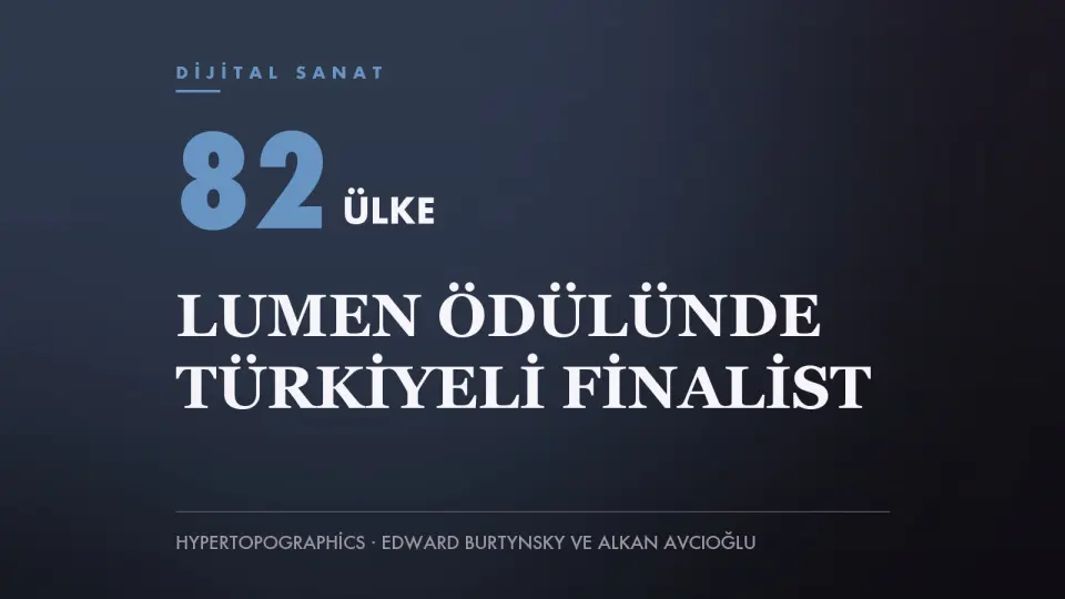 Mavi tonlu zemin üzerinde 82 ÜLKE yazısı ve “Lumen Ödülünde Türkiyeli finalist” başlığını taşıyan haber kapağı