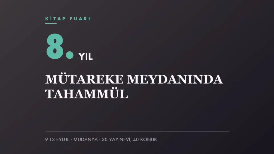 8. Mudanya Kitap Fuarı haberi için hazırlanan koyu zeminli kapak görseli