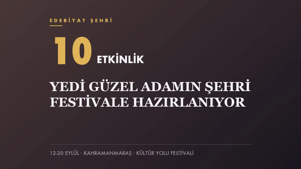 Kahramanmaraş Kültür Yolu Festivali haberi için hazırlanan koyu zeminli kapak görseli