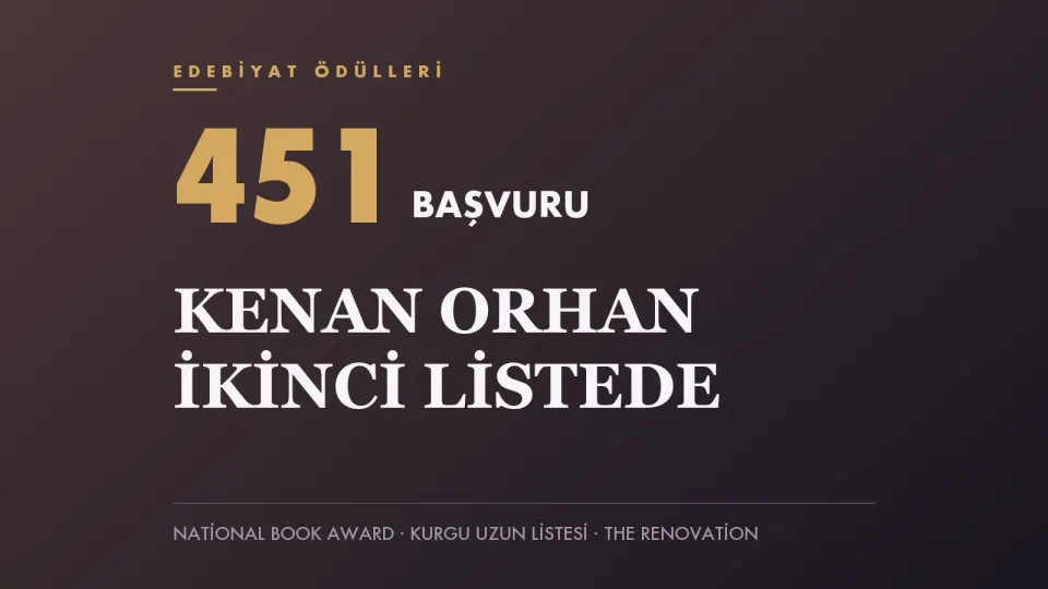 Kenan Orhanın National Book Award uzun listesine girmesi haberi için hazırlanan kapak görseli